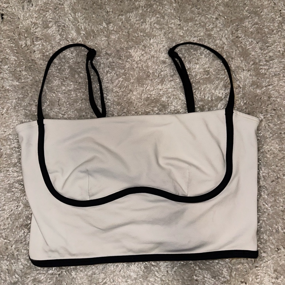 Women's White and Black Bralette